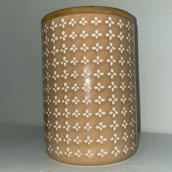 New Eccolo ceramic light brown kitchen mediumjar house decoration floral pattern - Picture 5 of 8
